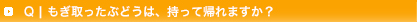 q6:もぎ取ったぶどうは、持って帰れますか?